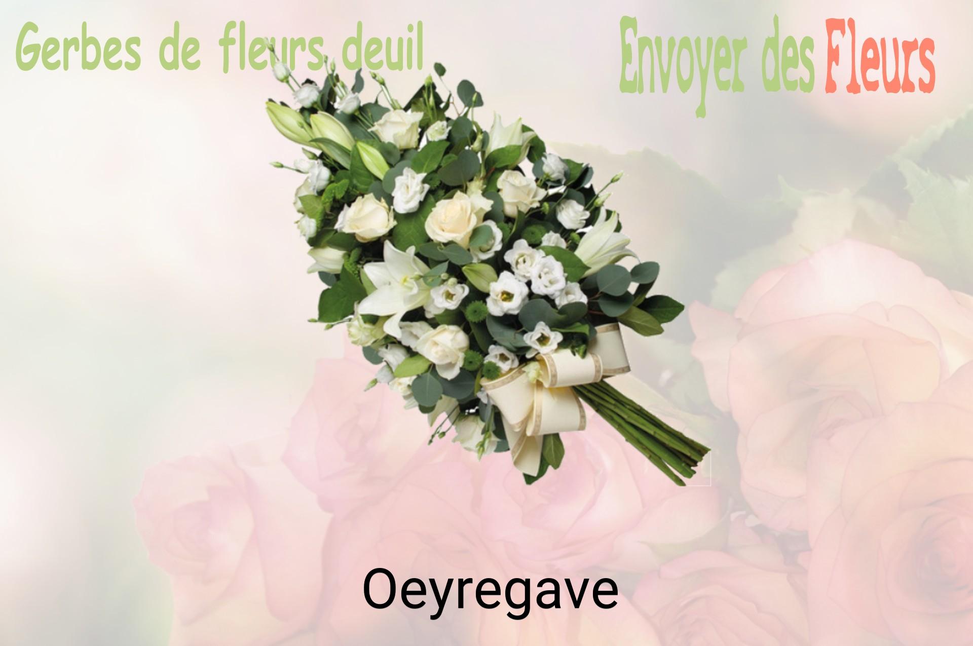 Gerbe de fleurs de deuil livrée à Oeyregave